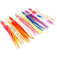 Baoblaze 10pc Señuelos Pesca Calamar Pulpo Faldas Cebos para Carpas Pesca de Mar Aliciente Suave